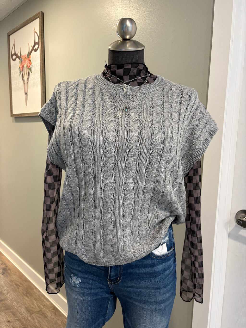 Cable Knit Short Sleeve Sweater women’s sweater pullover