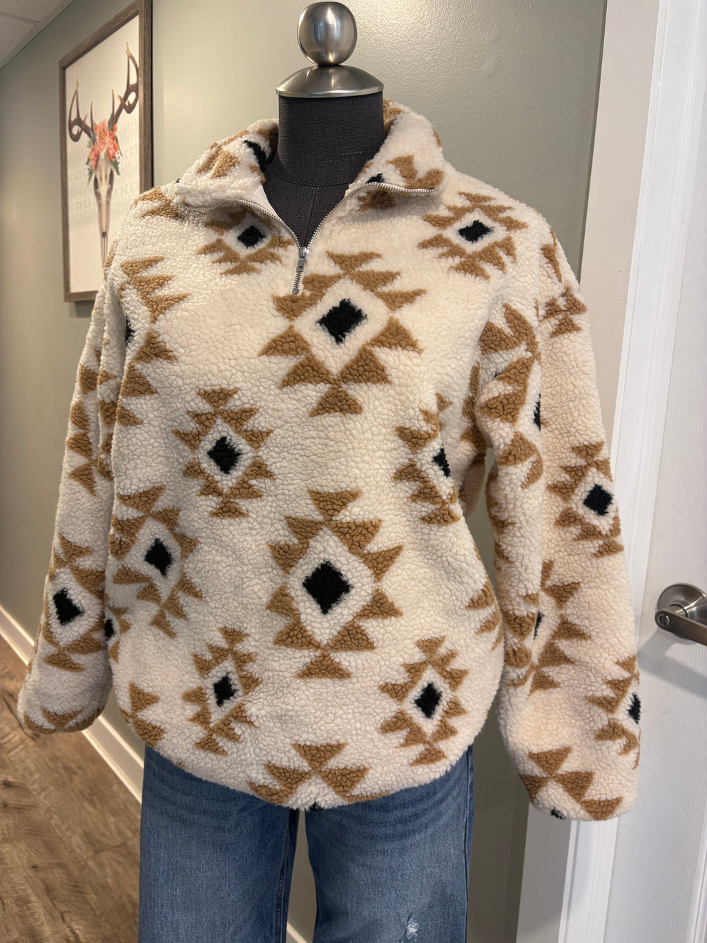 Sherpa Aztec 1/4 Zip Pullover women’s sweater pullover