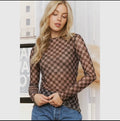 Mesh Checkered Long Sleeve from Wildflower & Twine