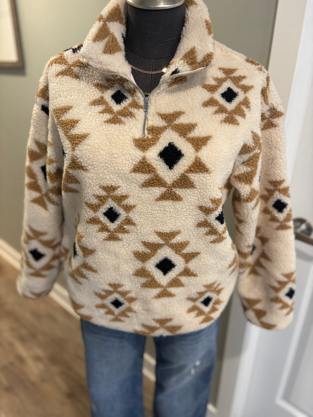 Sherpa Aztec 1/4 Zip Pullover women’s sweater pullover