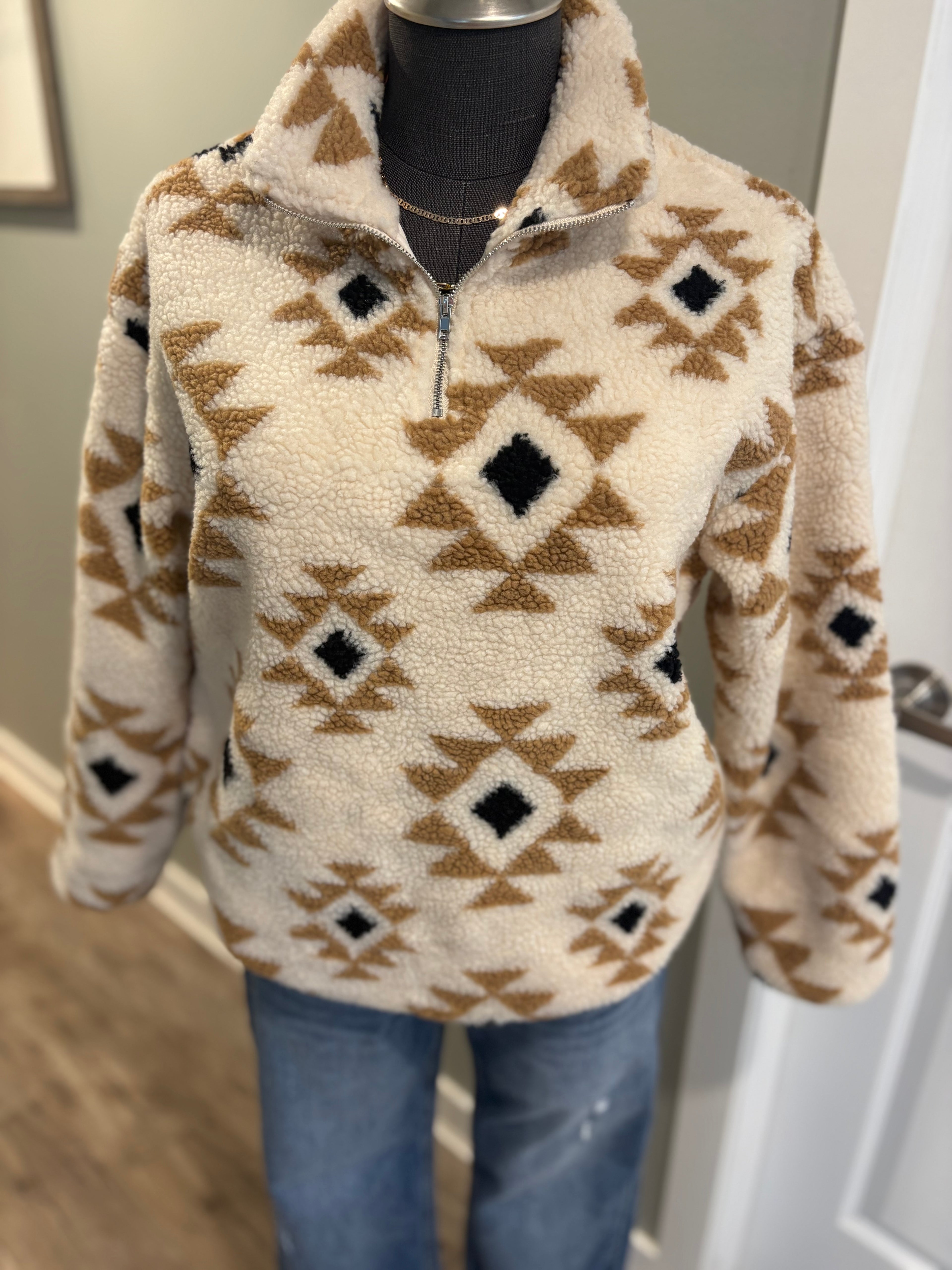Sherpa Aztec 1/4 Zip Pullover women’s sweater pullover