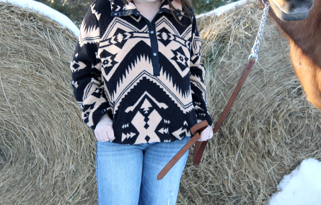 Aztec 1/4 Button Pullover