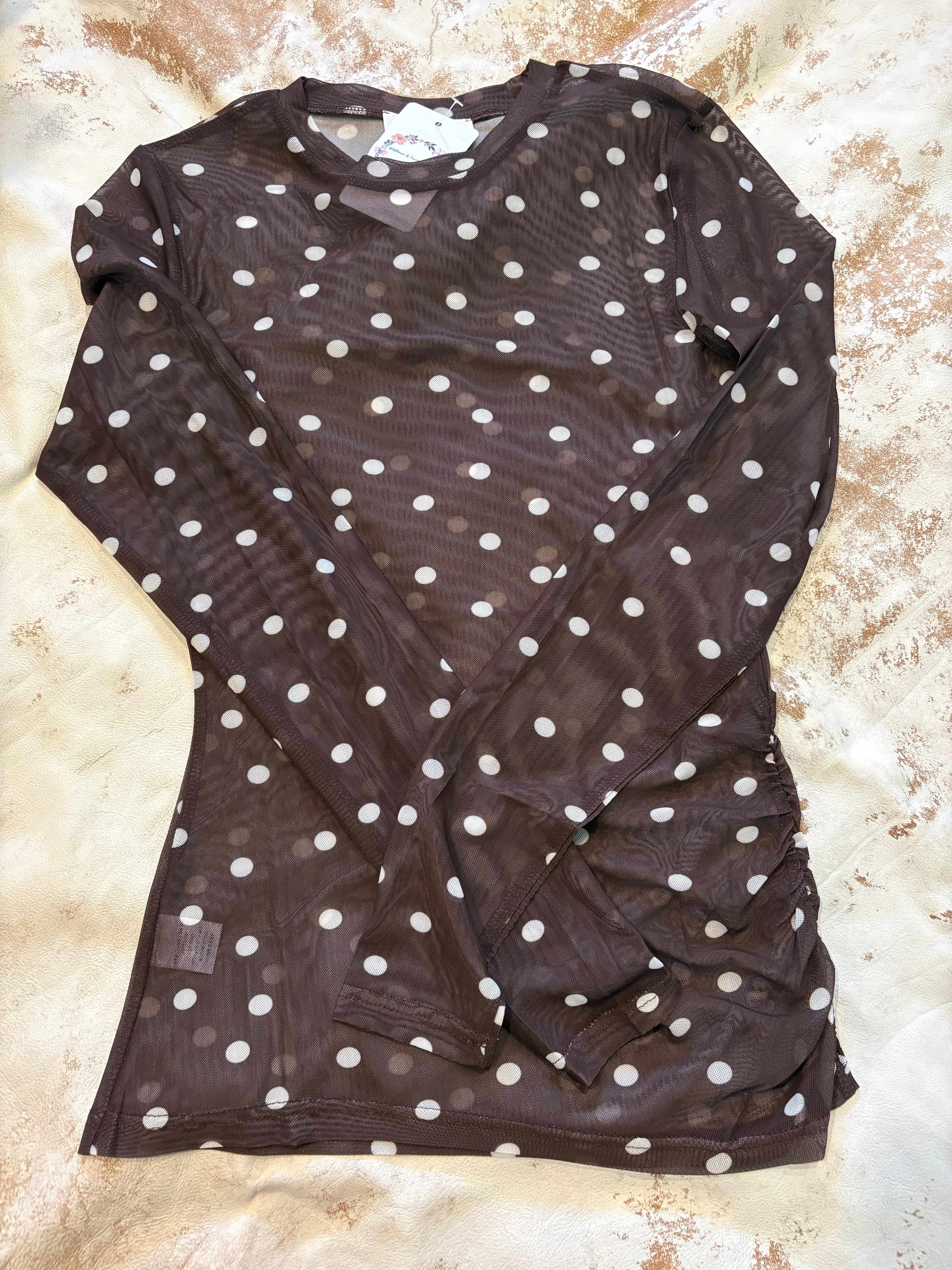 Mesh Polka Dot Long Sleeve from Wildflower & Twine