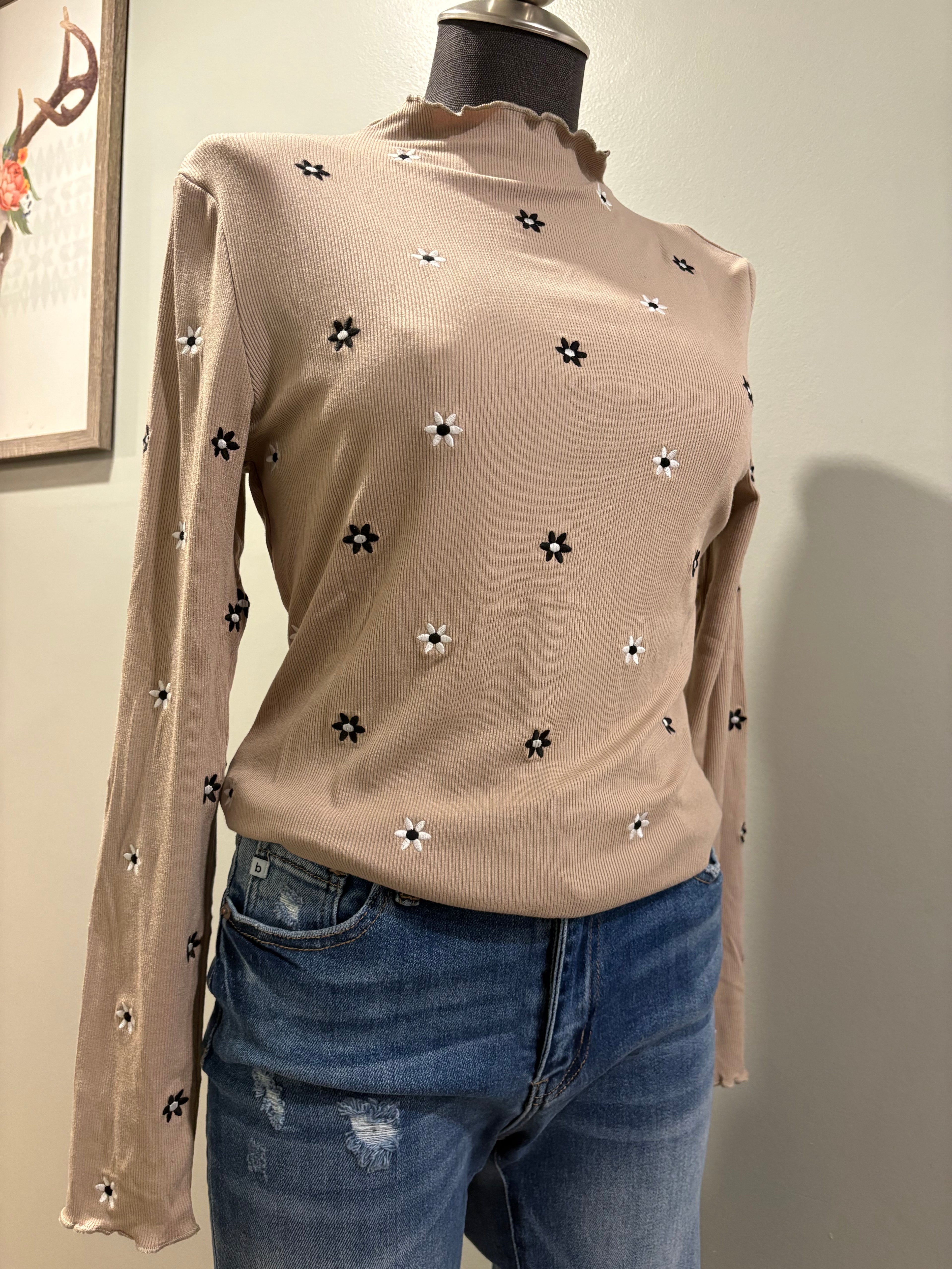 Embroidered Floral Long Sleeve from Wildflower & Twine