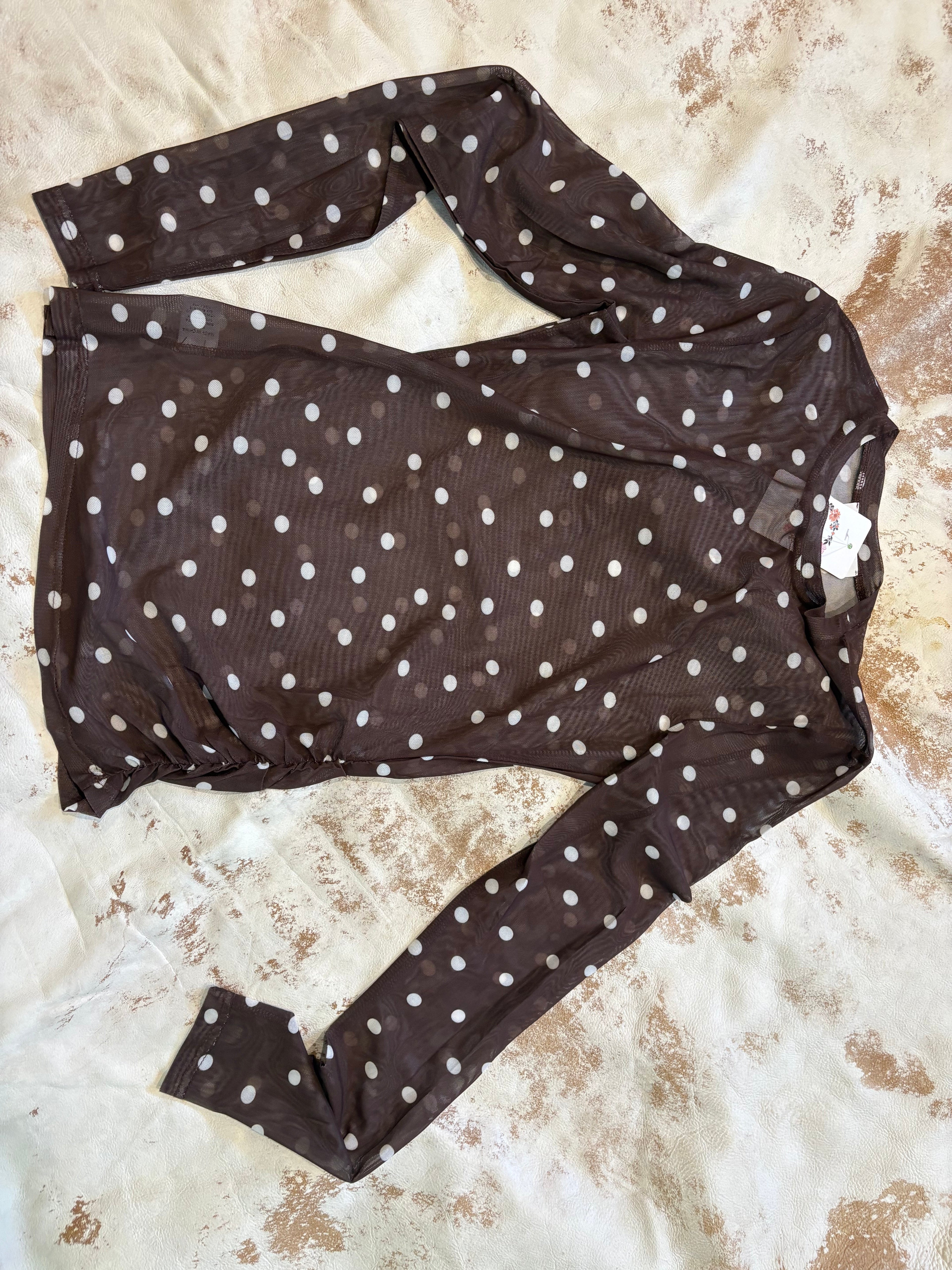 Mesh Polka Dot Long Sleeve from Wildflower & Twine