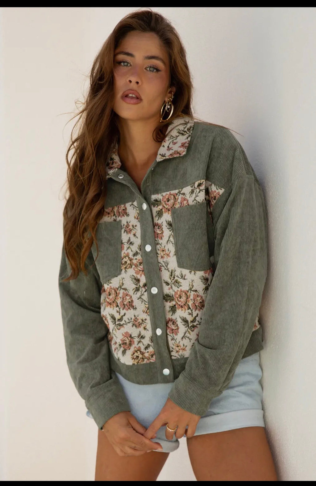 Corduroy Floral Jacket from Wildflower & Twine