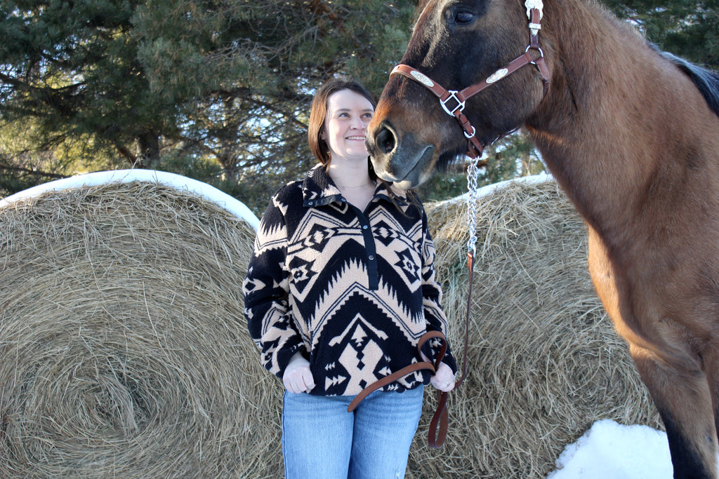 Aztec 1/4 Button Pullover