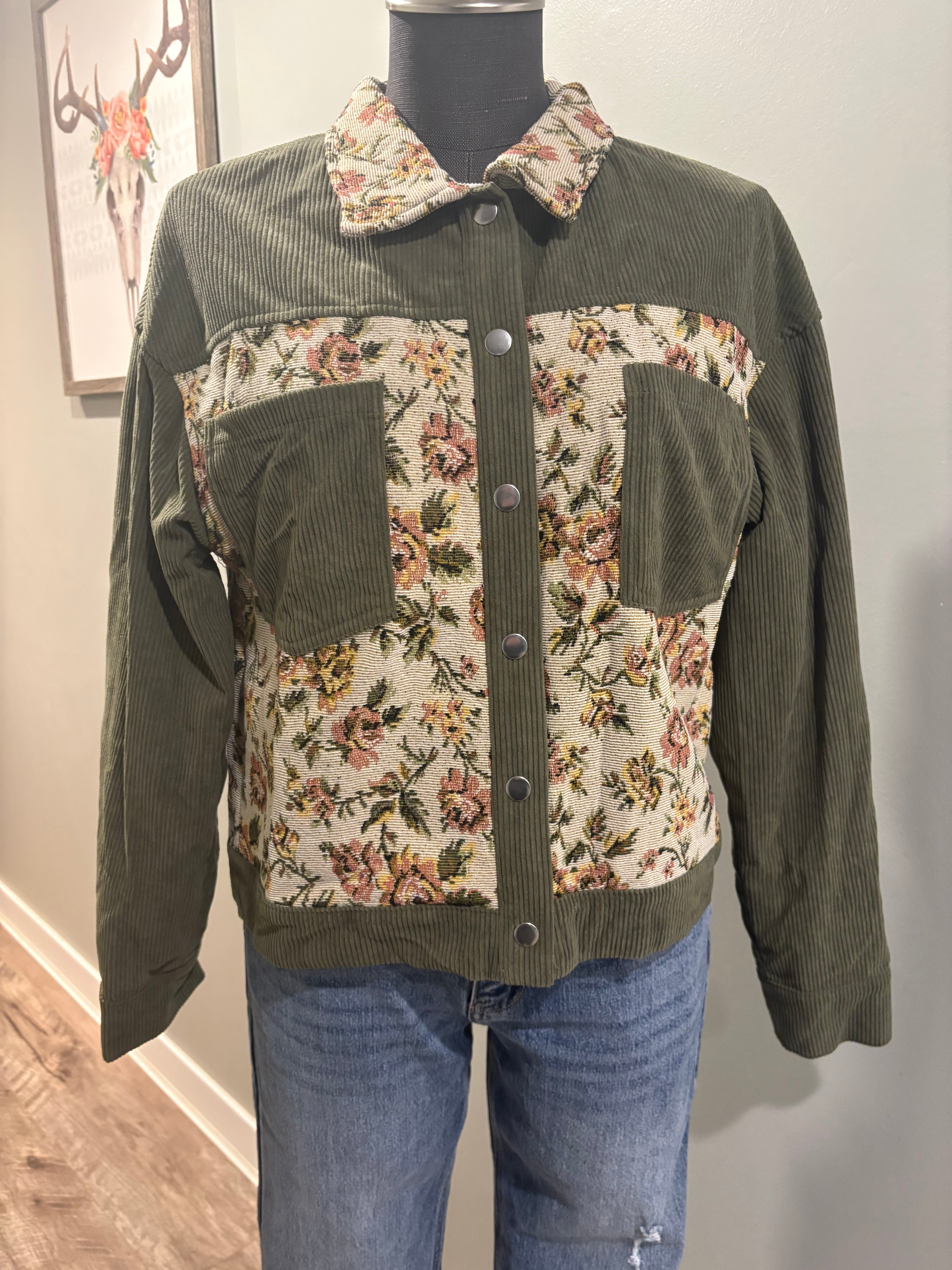 Corduroy Floral Jacket from Wildflower & Twine