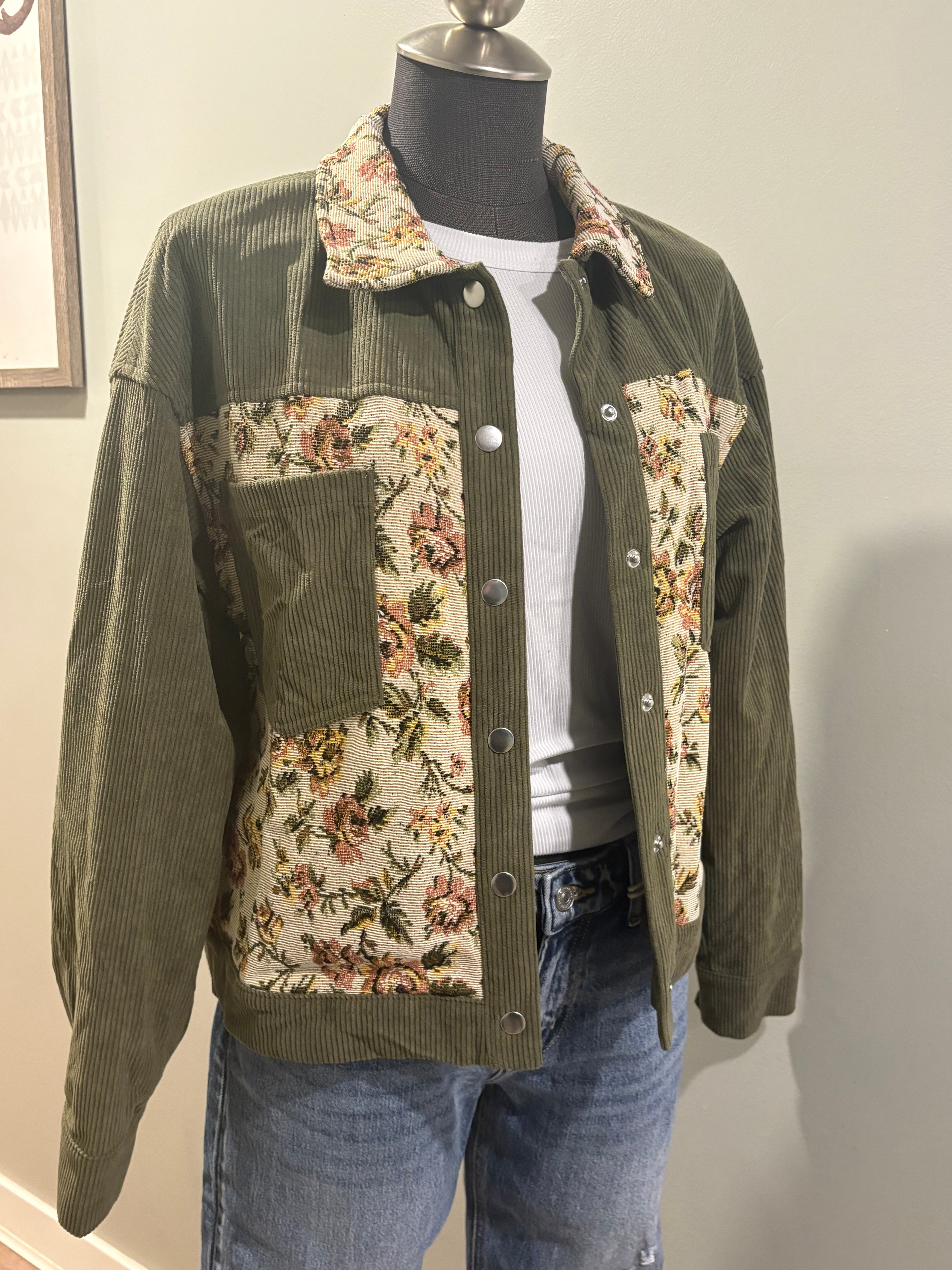 Corduroy Floral Jacket from Wildflower & Twine