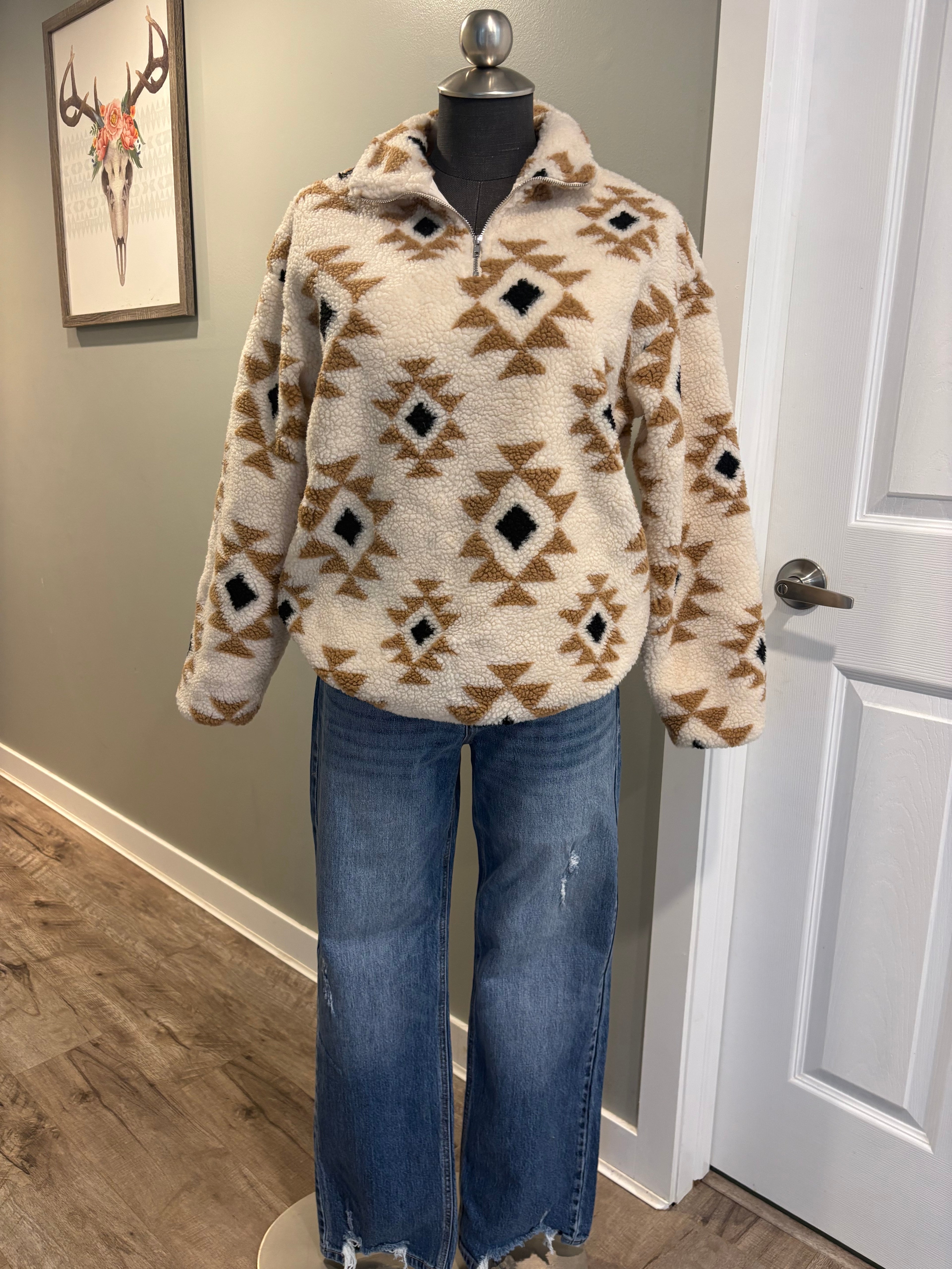 Sherpa Aztec 1/4 Zip Pullover women’s sweater pullover