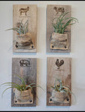 Burlap And Wood Wall Planter (set of 4) from Wildflower & Twine
